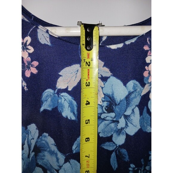 Eliza J Dress Women's 16w Navy Blue Floral Multi Color Plus Size Short Sleeve - Picture 10 of 11